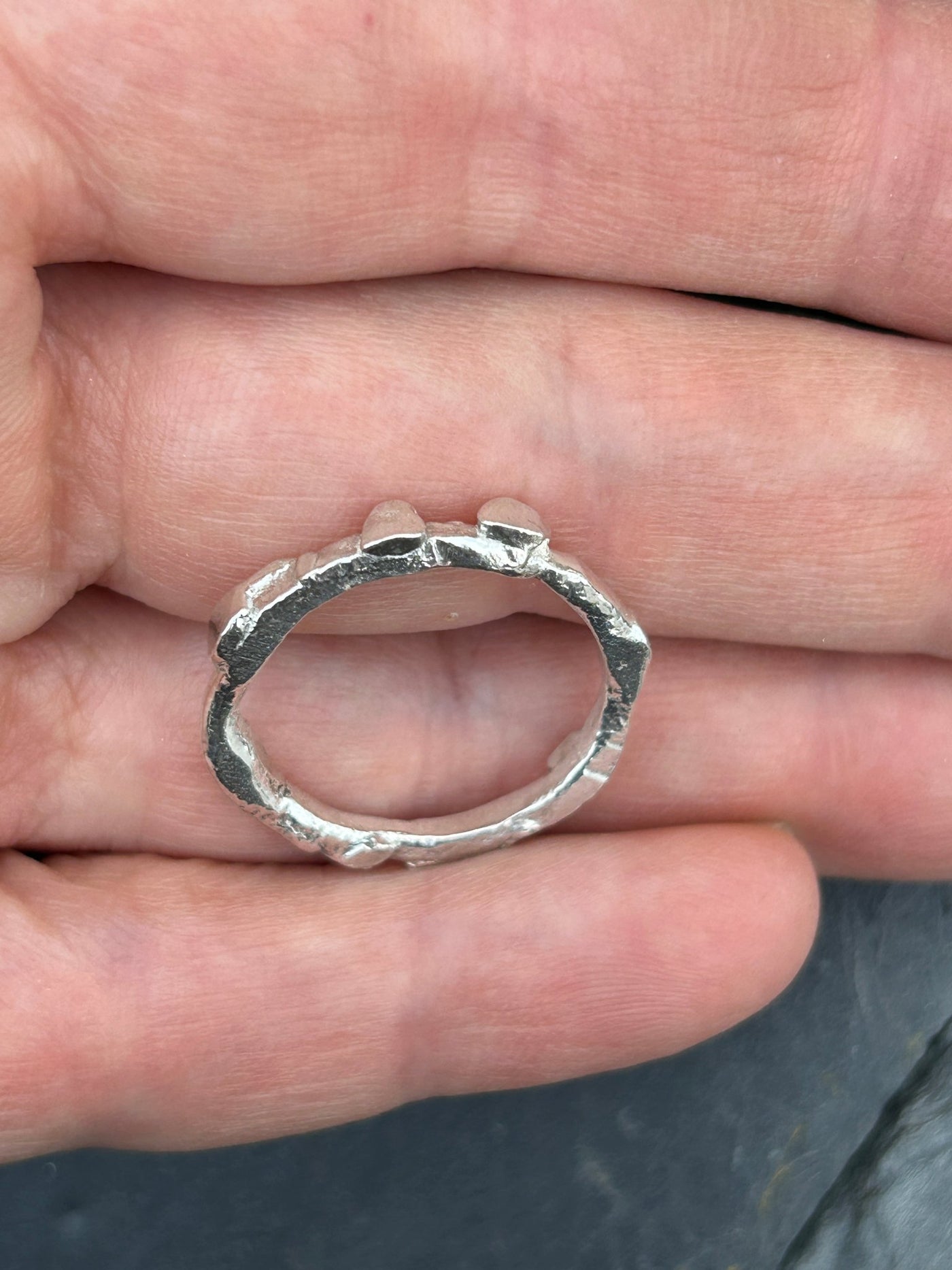 Textured Molten Stacking Ring - LaVidaLoca Jewellery