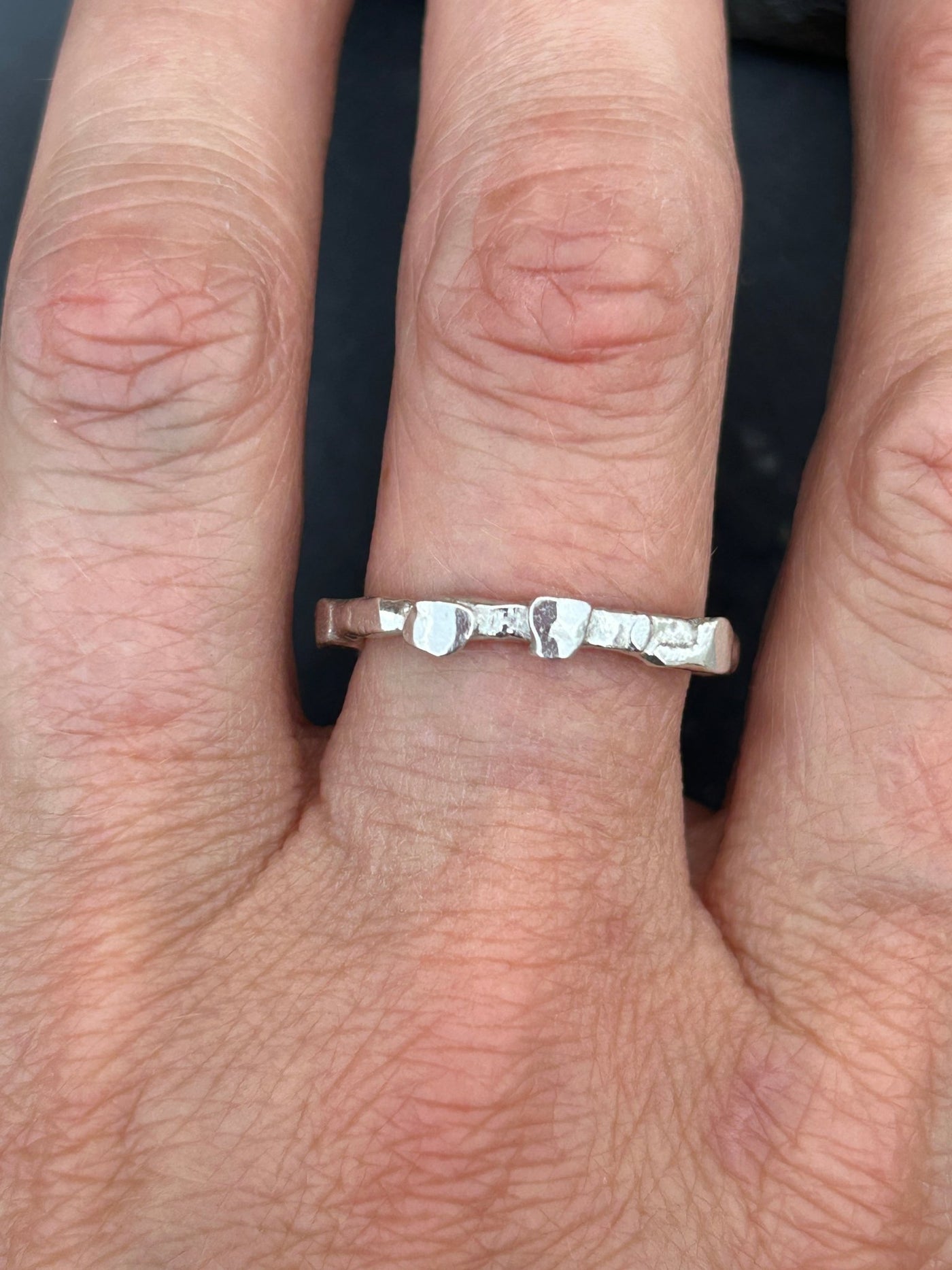 Textured Molten Stacking Ring - LaVidaLoca Jewellery