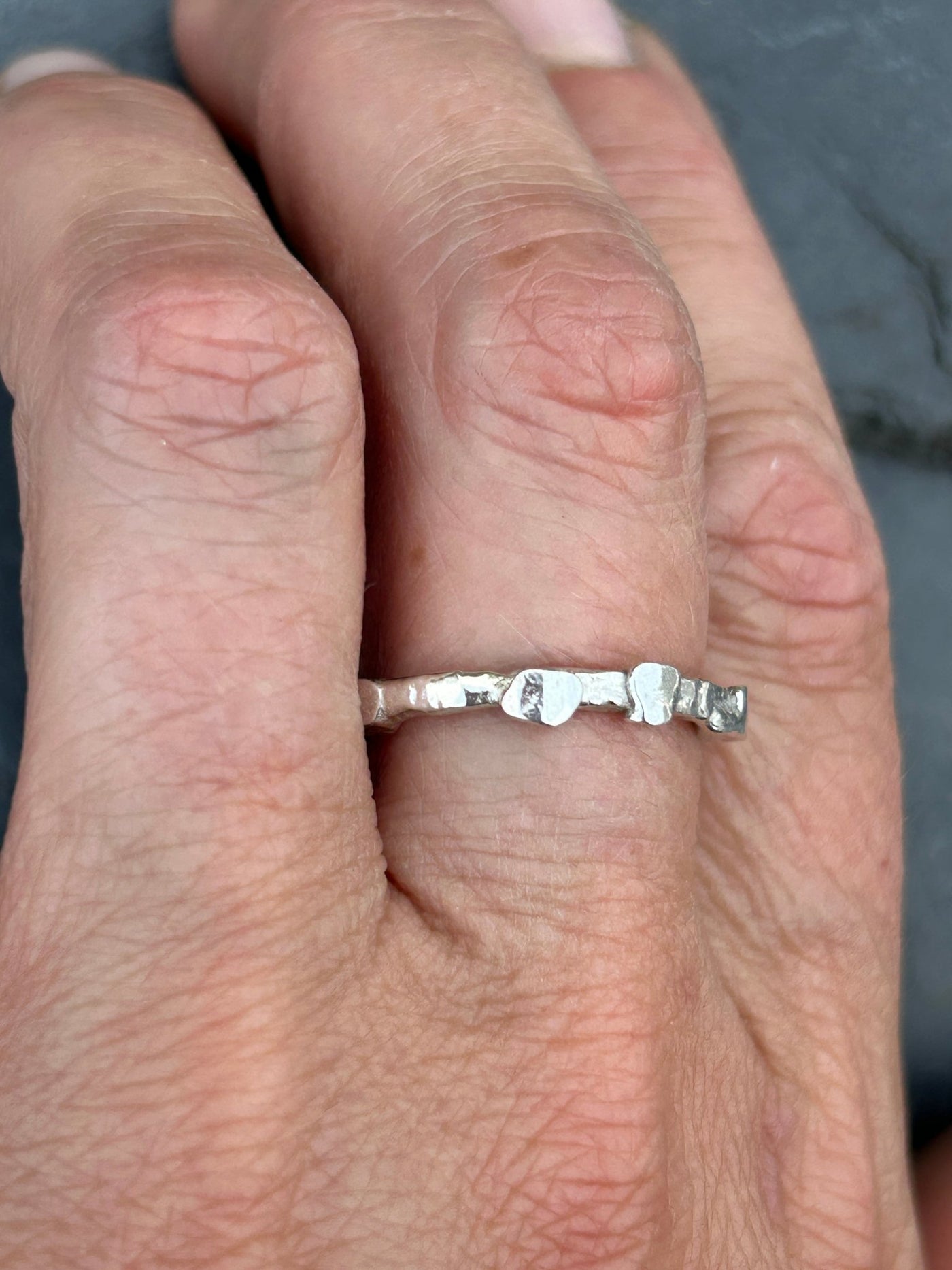 Textured Molten Stacking Ring - LaVidaLoca Jewellery