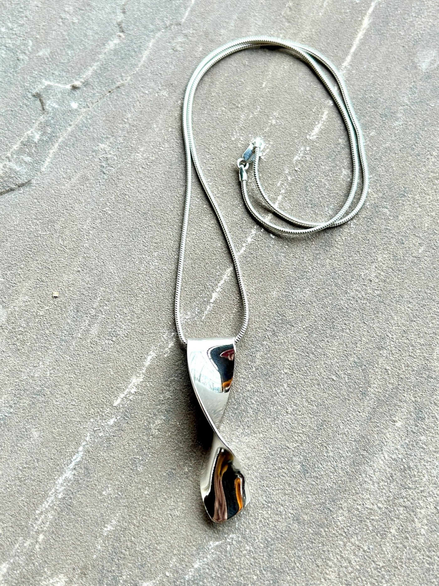 Twisted Silver Pendant - LaVidaLoca Jewellery