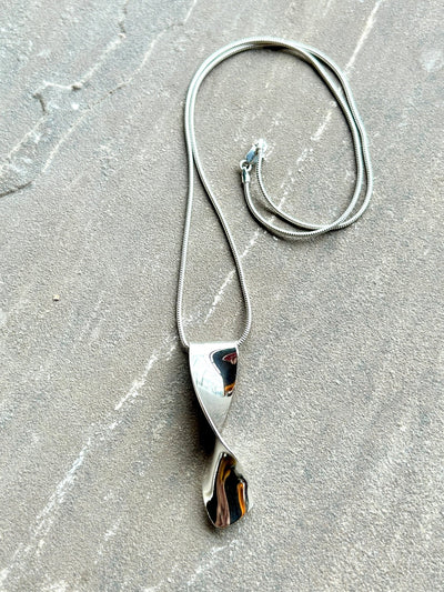 Twisted Silver Pendant - LaVidaLoca Jewellery